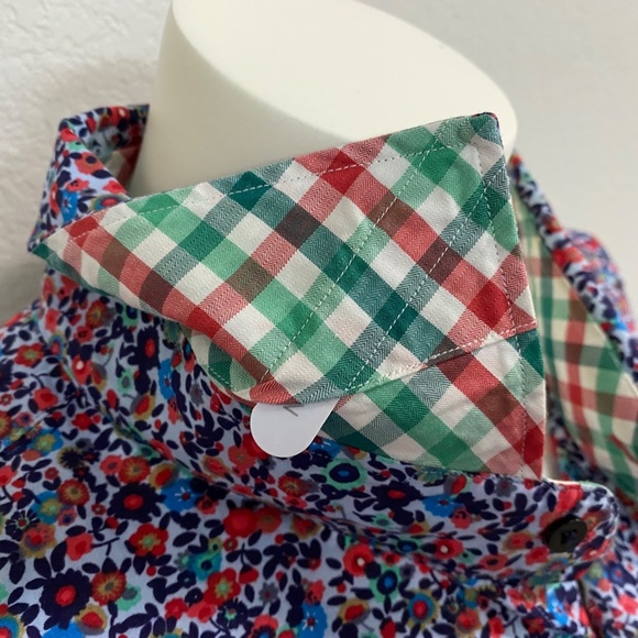 💋Thomas Dean Big and Tall Men’s Floral Shirt - Picture 4 of 9